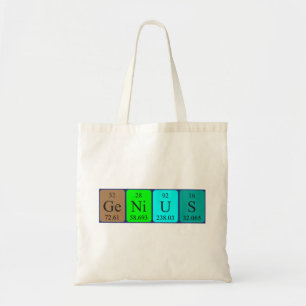 Bolsa Tote Nome periódico da mesa do gênio tot saco