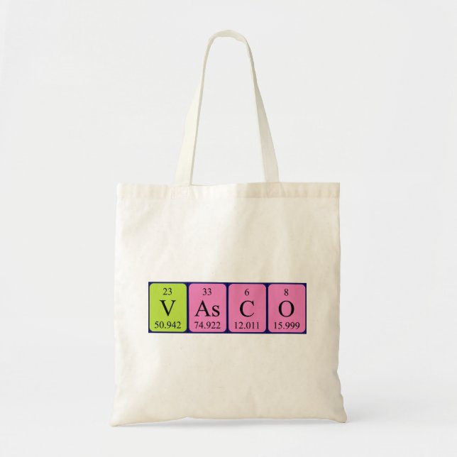 Bolsa Tote Nome periódico da mesa do saco (Frente)
