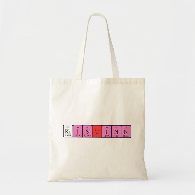 Bolsa Tote Nome periódico da mesa Kristinn tote bag (Frente)