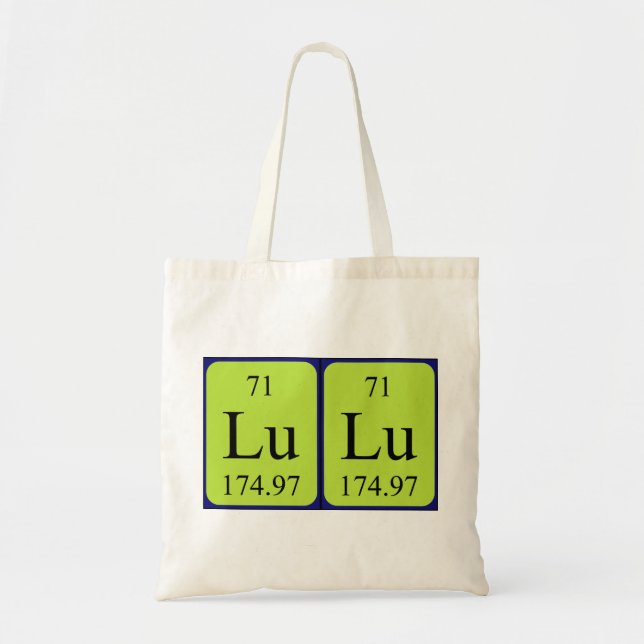 Bolsa Tote Nome periódico da mesa Lu no saco (Frente)