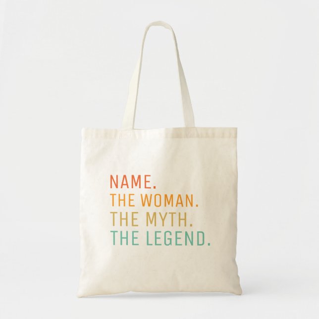 Bolsa Tote Nome Personalizado A Mulher O Mito A Legenda (Frente)