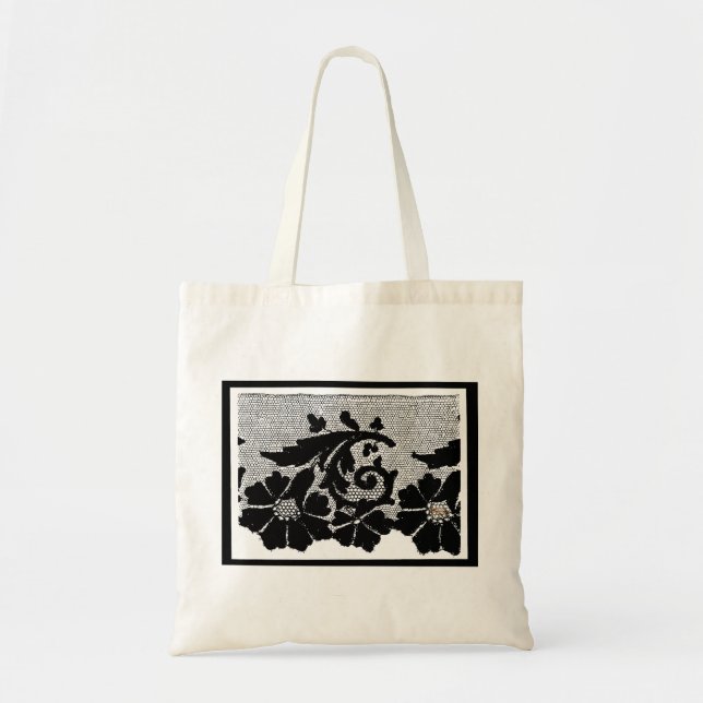 BOLSA TOTE NOME PERSONALIZADO ANTÍQUIO LACE PATTERN TOTE BAG (Frente)