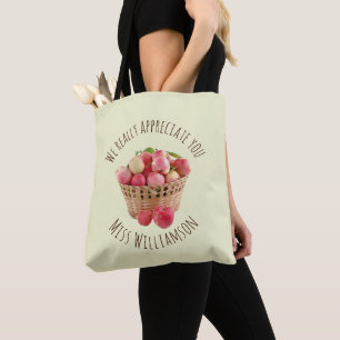 Bolsa Tote Nome Personalizado Apple TEACHER APPRECIATION