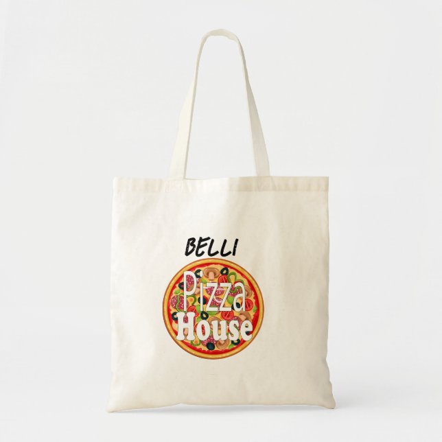 Bolsa Tote Nome Personalizado Apron Adulto Da Pizza Italiana (Frente)