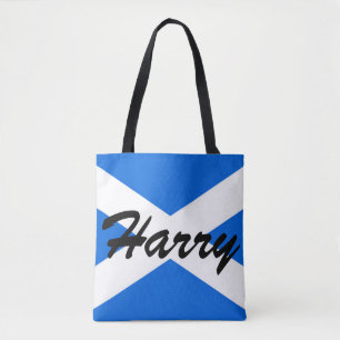 Bolsa Tote Nome personalizado Bandeira escocesa