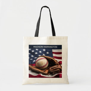 Bolsa Tote Nome Personalizado Baseball Americano