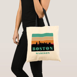 Bolsa Tote Nome Personalizado Boston Massachusetts