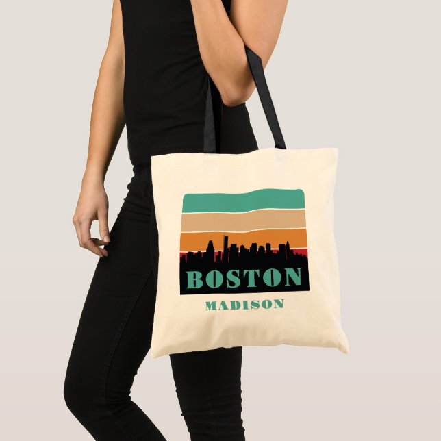 Bolsa Tote Nome Personalizado Boston Massachusetts (Frente (produto))