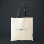 Bolsa Tote Nome Personalizado Bridesmaid de Casamento de Scri<br><div class="desc">Nome Personalizado Simples Feminina Negra Girly Black Tote Bag Ideia de presente para suas damas de honra,  amigos e família.</div>