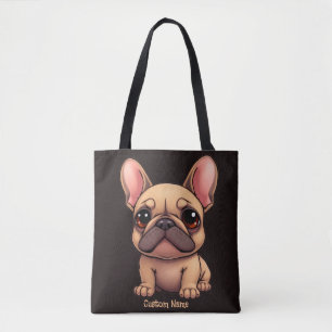 Bolsa Tote Nome Personalizado Cachorro Bulldog Francês Animal