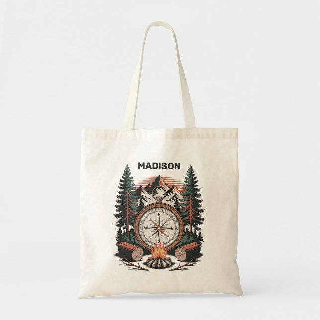 Bolsa Tote Nome Personalizado Camping (Frente)