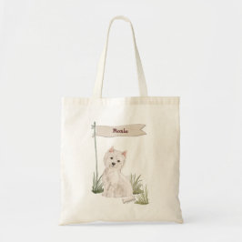 Bolsa Tote Nome Personalizado Cão Pet Westie