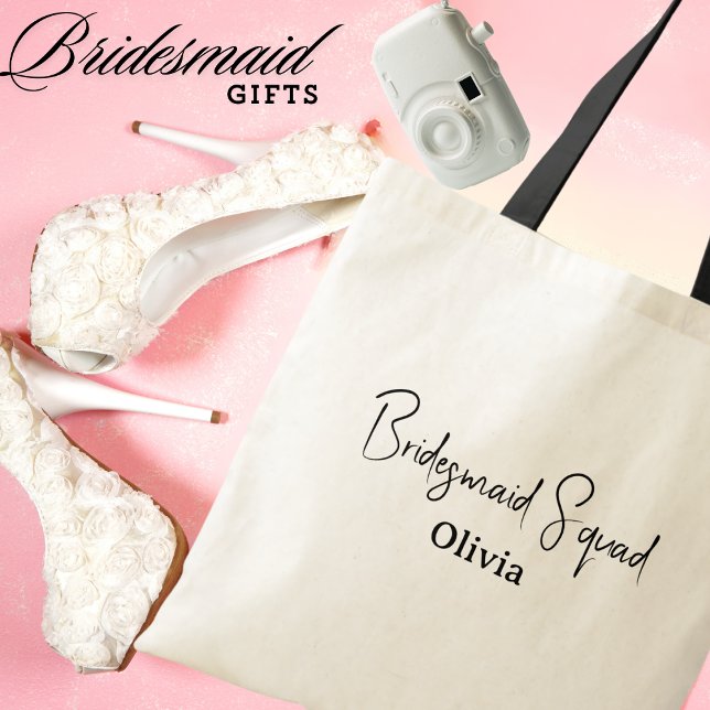 Bolsa Tote Nome Personalizado,Casamento de Bridesmaid de Scri (Criador carregado)