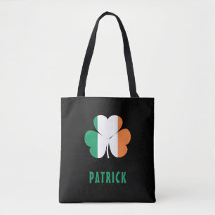 Bolsa Tote Nome Personalizado Celtic Ireland Shamrock Irish F