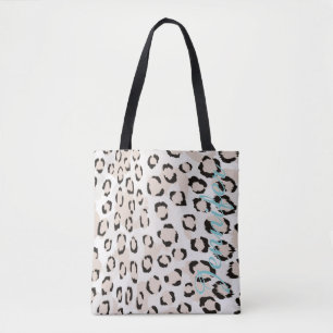 Bolsa Tote Nome Personalizado Cheetah Impressão Animal Padr