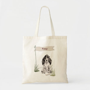 Bolsa Tote Nome Personalizado Cocker Spaniel Pet Dog