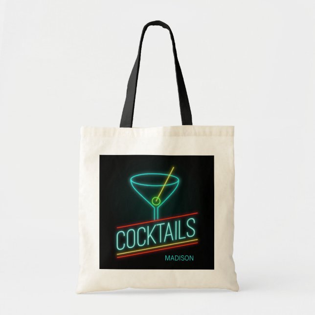 Bolsa Tote Nome personalizado COCTAILS (Frente)