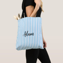 Nome Personalizado com Faixa Azul Branco e Letra M