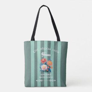Bolsa Tote Nome Personalizado Conjunto de Toalhas da Flor de