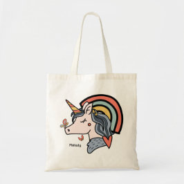 Bolsa Tote Nome Personalizado da Borboleta Unicórnica Escandi