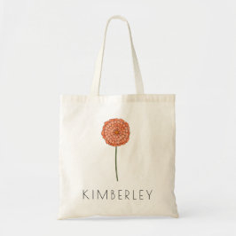 Bolsa Tote Nome Personalizado da Flor de Nascimento de Outubr