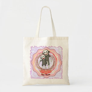 Bolsa Tote Nome personalizado da mãe do macaco Sock
