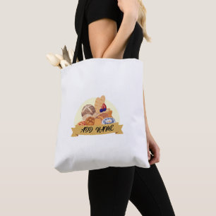 Bolsa Tote Nome personalizado da padaria de pão de sobremesa 