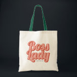 Bolsa Tote Nome Personalizado da Senhora Chefe Retro<br><div class="desc">, </div>