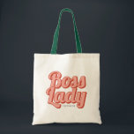 Bolsa Tote Nome Personalizado da Senhora Chefe Retro<br><div class="desc">, </div>