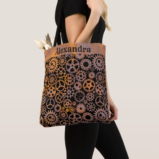 Bolsa Tote Nome Personalizado das Ursinhas Rusty Steampunk (Close Up)
