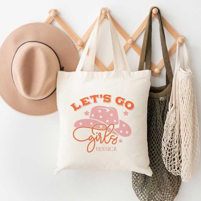 Bolsa Tote Nome Personalizado de Bachelorette do Cowboy do va (Criador carregado)