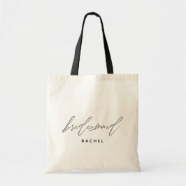 Bolsa Tote Nome Personalizado de Bridesmaid de Script de Na m