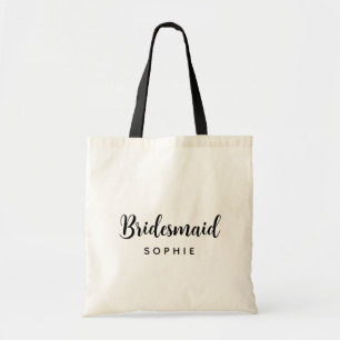 Bolsa Tote Nome Personalizado de Dama de Honra em Letra Simpl
