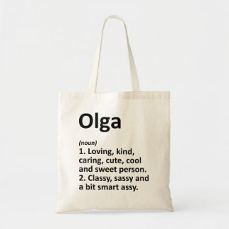 Bolsa Tote Nome Personalizado de Definição OLGA Funny Birthda