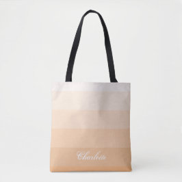 Bolsa Tote Nome Personalizado de Listras de Gradação de Calm 