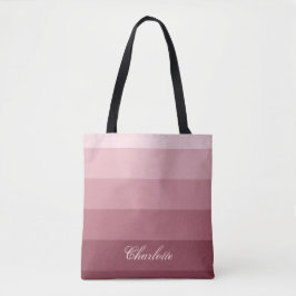 Bolsa Tote Nome Personalizado de Rosa Vermelho de Gradiente M
