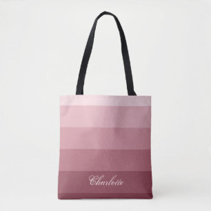 Bolsa Tote Nome Personalizado de Rosa Vermelho de Gradiente M