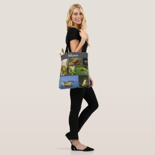 Bolsa Tote Nome Personalizado de Sapos Coloridos