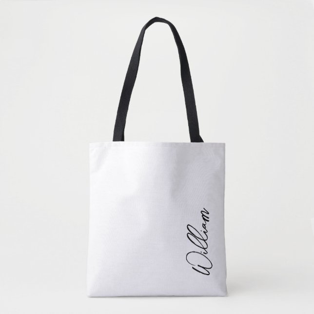 Bolsa Tote Nome Personalizado de Script Moderno (Frente)