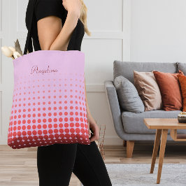 Bolsa Tote Nome Personalizado do Bolinhas Gradiente de Tendên