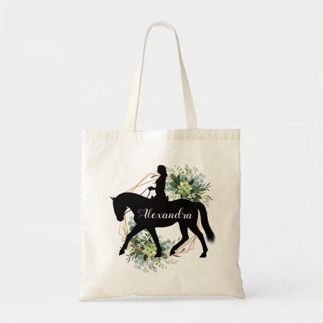 Bolsa Tote Nome Personalizado do Cavalo Equestre Personalizad (Frente)
