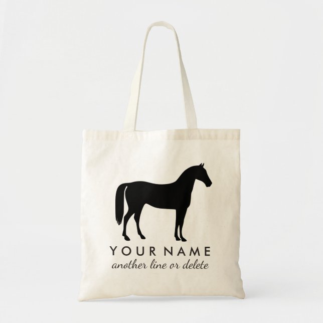 Bolsa Tote Nome Personalizado do Cavalo Equestre Personalizad (Frente)