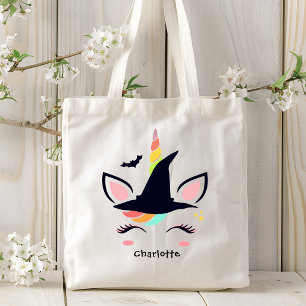 Bolsa Tote Nome Personalizado do Cute Rainbow Halloween Unico