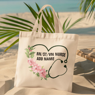 Bolsa Tote Nome Personalizado do Estudante/Registrado/Enferme