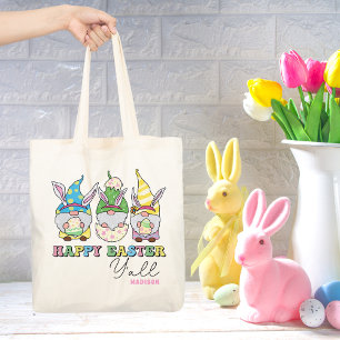 Bolsa Tote Nome Personalizado do Felz pascoa Gnomos