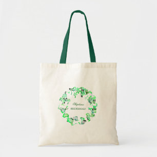 Bolsa Tote Nome Personalizado do Green Crest Casamentos Bride