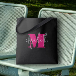 Bolsa Tote Nome Personalizado do Monograma Moderno