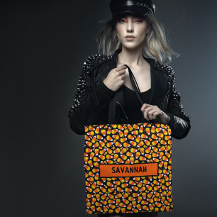 Bolsa Tote Nome Personalizado do Padrão de Milho Candy Hallow