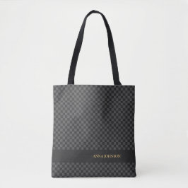 Bolsa Tote Nome Personalizado do Padrão Verificado