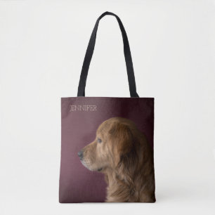 Bolsa Tote Nome Personalizado do Recuperador de Ouros  Cães